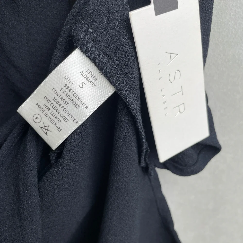 ASTR The Label Navy Black V-Neck Shift Dress Mod Cocktail Office Chic NWT Wmns S
